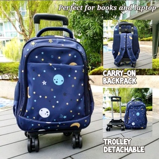 Solid 360° 4-Wheel Trolley Shopping Bag / Backpack (SG Seller)