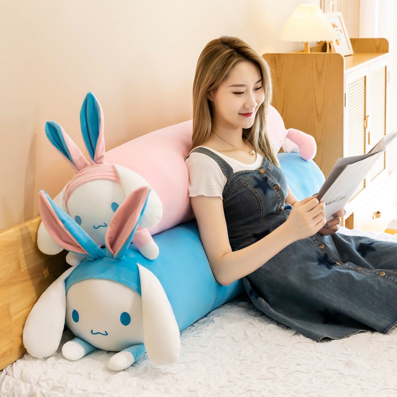 Long Cinnamon Dog Pillow Plush Toy Cute Couple Lying Rabbit Doll Sleeping Cushion Birthday Gift