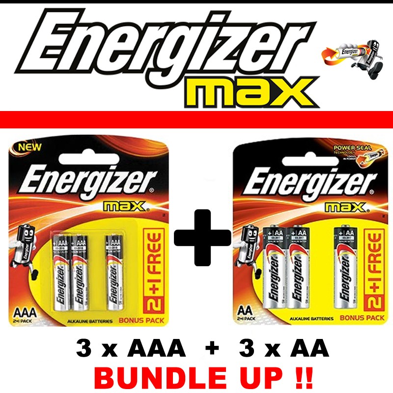 [BUNDLE] 3 X Energizer Max AA + 3 X Energizer Max AAA | Shopee Singapore