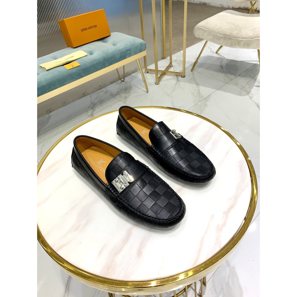 Original 2020 LV Louis Vuitton Men&#39;s Black Leather Loafers Shoes Size: 38-45 167453 | Shopee ...