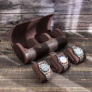 Luxury Watch Roll Box 3 Slots Leather Watch Case Holder For Men Women Watches Organizer Display Jewelry Bracelet Storage #2