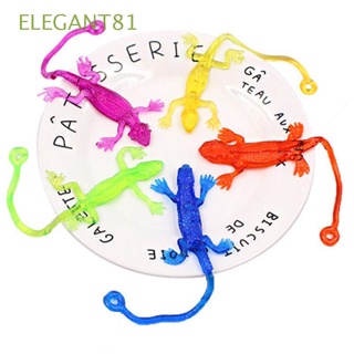 ELEGANT81 Elastic Viscous Lizard Retractable Gag Toy Novelty Toy Gift Creative Children Funny Lizard Animals Gadgets/Multicolor