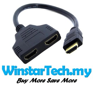 HDMI 1 To 2 Splitter Cable Male To Female 1 In 2 Out Adapter Converter