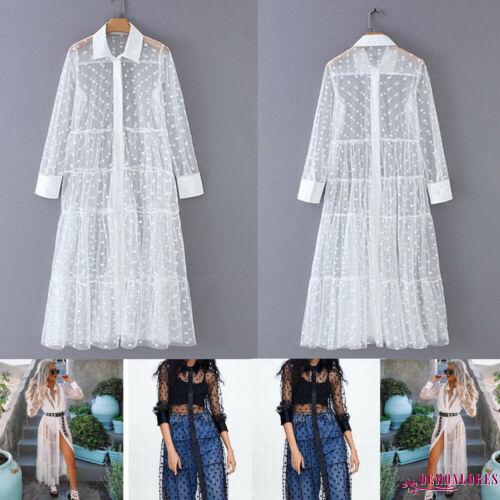 lace see through maxi dress