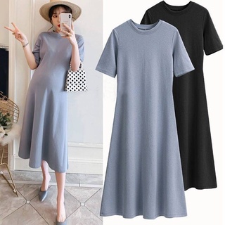 Maternity Dress Summer Dress Loose Mid-length Pure Color Dresses
