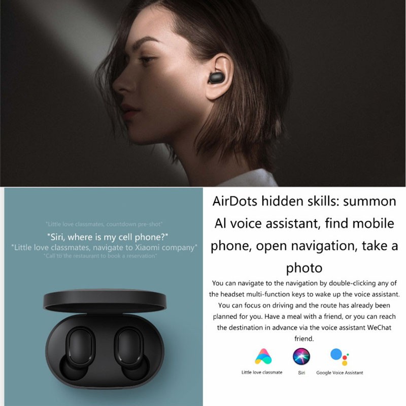 【Lowest price on the whole network】Original Xiaomi Global Redmi airdots basic Wireless Earphones Headphone Bluetooth 5.0 Mi Wireless Earbuds With Mic Earbuds