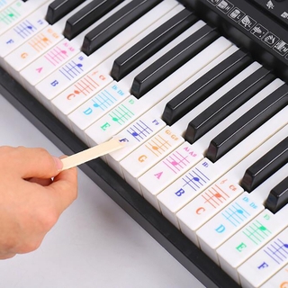 Biginners 54 61 Keys Music Decal Pvc Sticker Piano Keyboard Removable Stave Note Label Shopee Singapore
