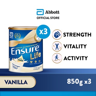 Image of [Bundle of 3] Ensure Life Adult Nutrition - Vanilla 850g