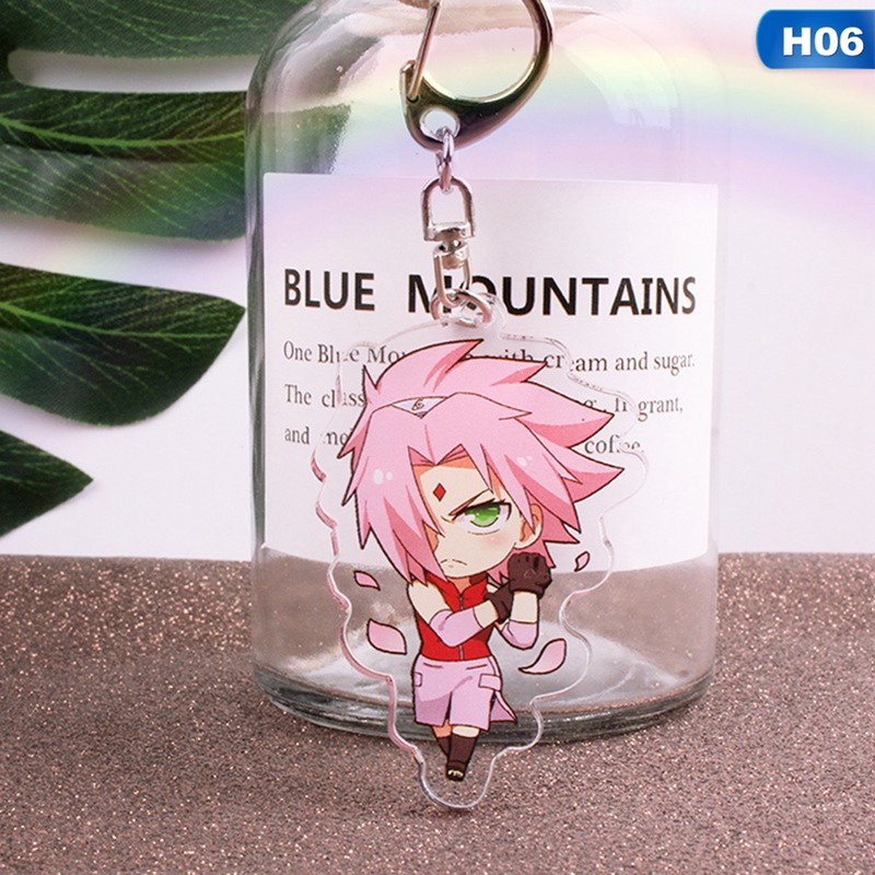 Naruto Hyuga Hinata Acrylic Keychain Key Ring Two Faces Bag Ornament