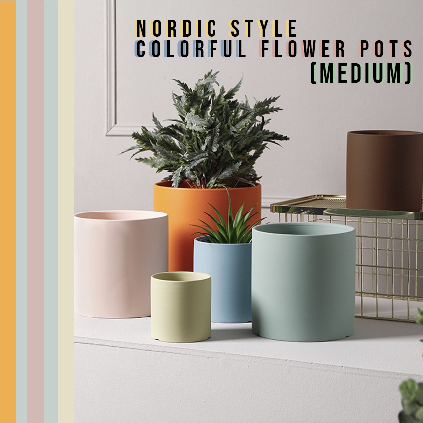 Nordic Style Medium Size Ceramic Colourful Modern Flower Pots / Pastel