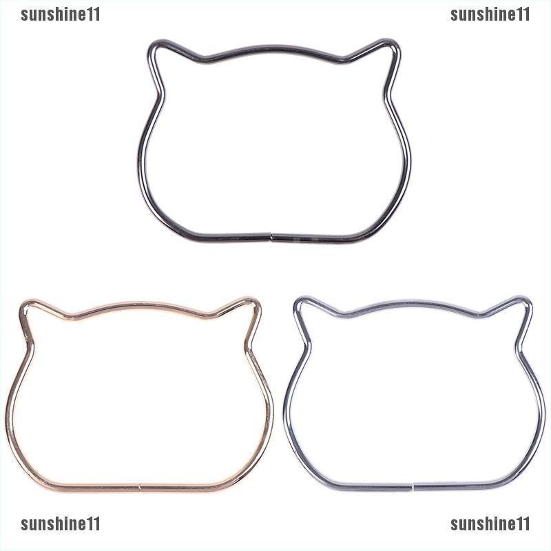 【SUN11】1X Cat Head Metal Bag Handle Replacement Diy Shoulder Hardware