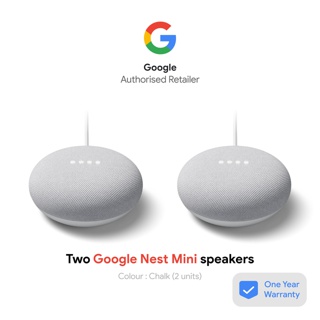 Bundle: 2 x Google Nest Mini 2nd Gen Smart Speaker - Chalk