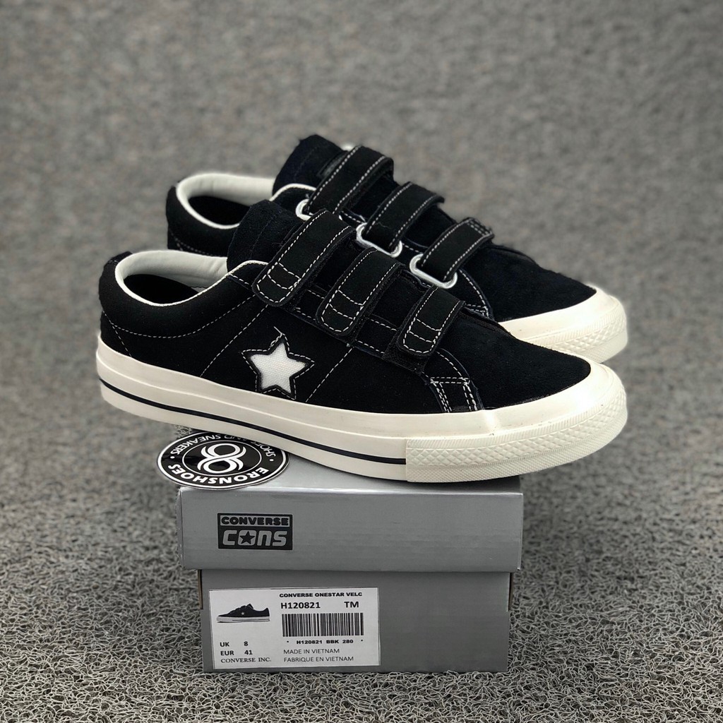 converse one star leather 3 strap velcro ox