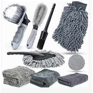 [SG Stock] 9 Piece Car Cleaning Kit | Professional cleaning of the interior and exterior | High-quality material