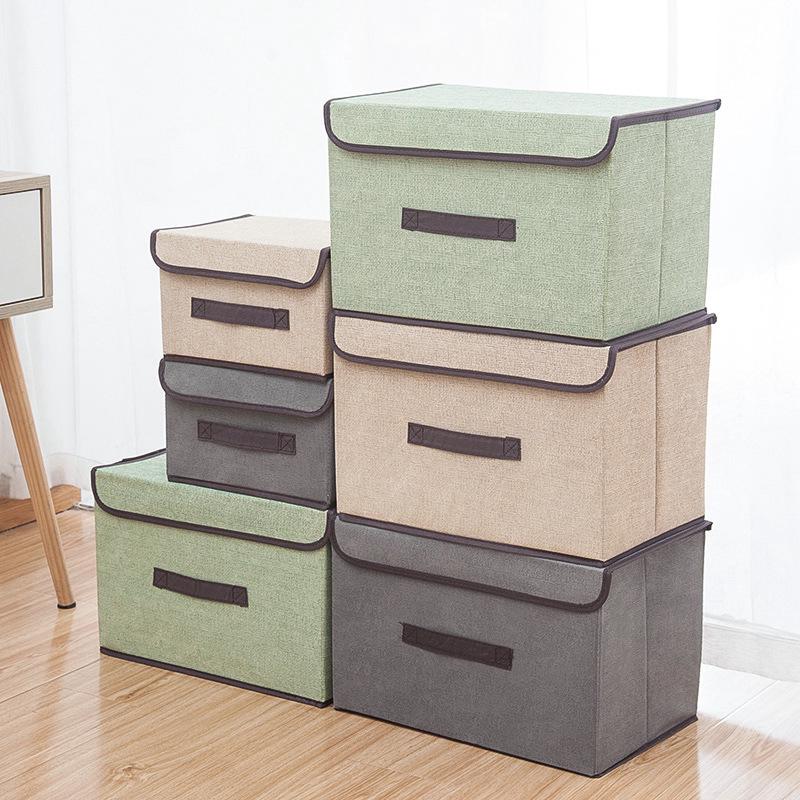 2 in 1 Home Fabric Foldable Storage Box Foldable Multi-Purpose Clothes