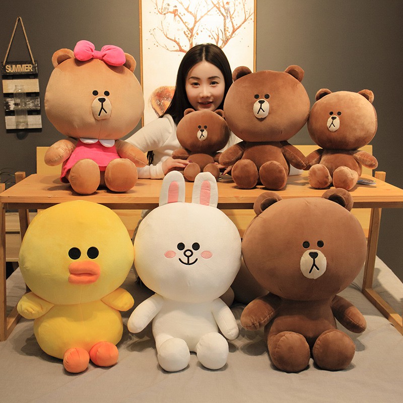 Yooki Line Friends Brown Bear Doll Cony Rabbit Plush Toy Girl Stuffed Toy Sally Kids Toy Choco Soft Toy Birthday Gift Shopee Singapore