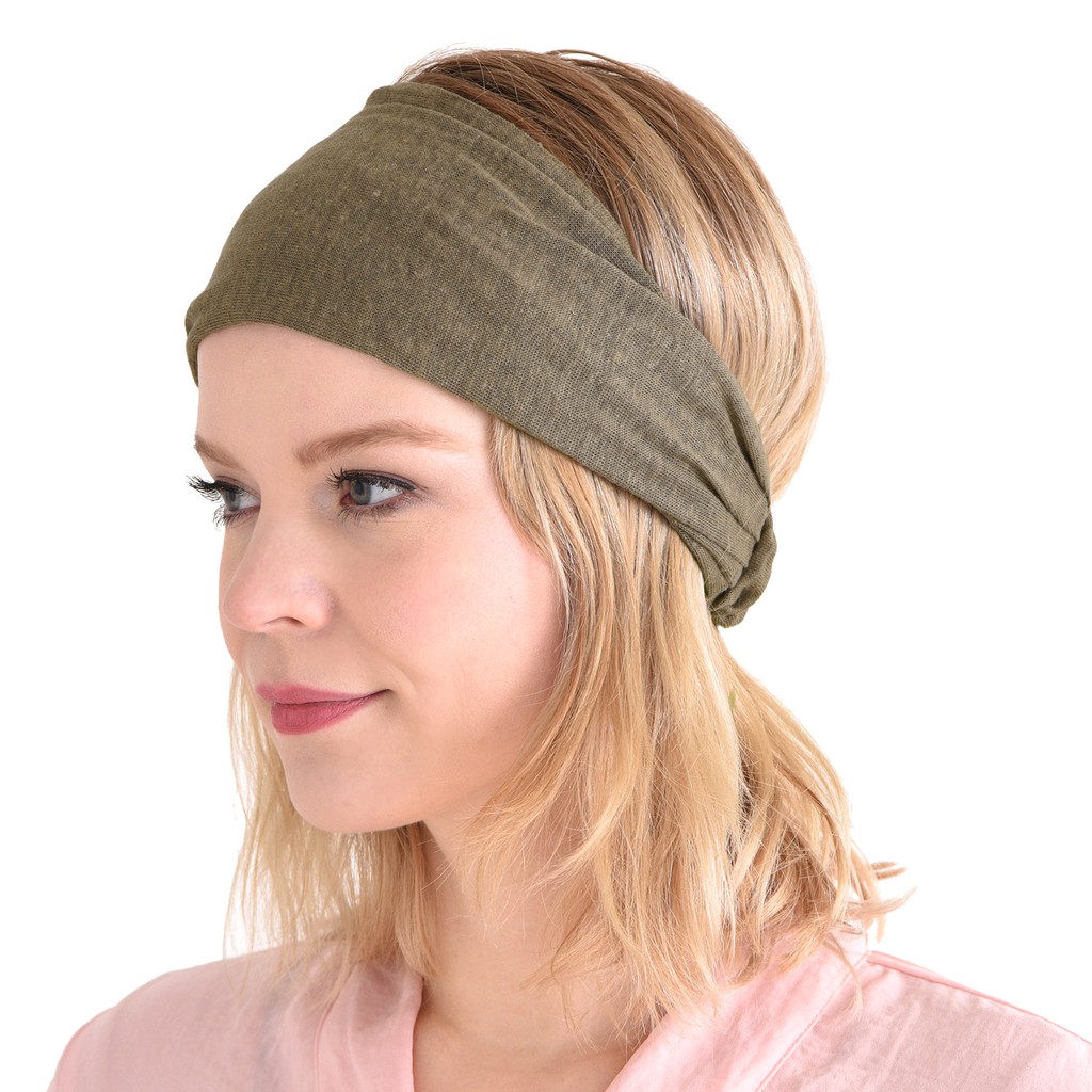 Linen Head Band Mens Womens Bandana Natural Elastic Hairband