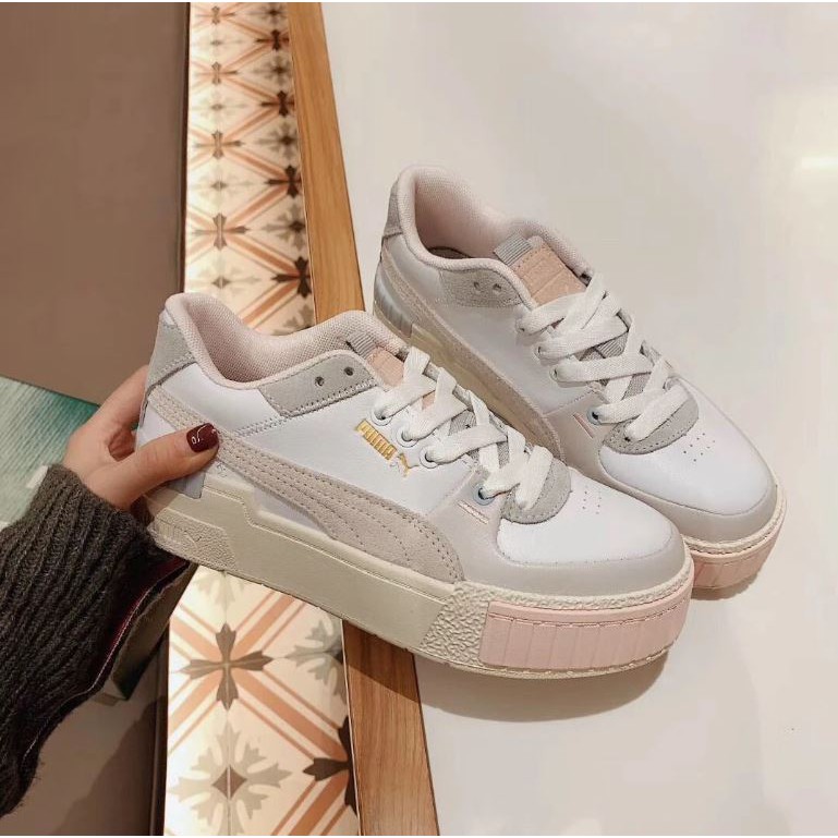 puma cali sport white and pink