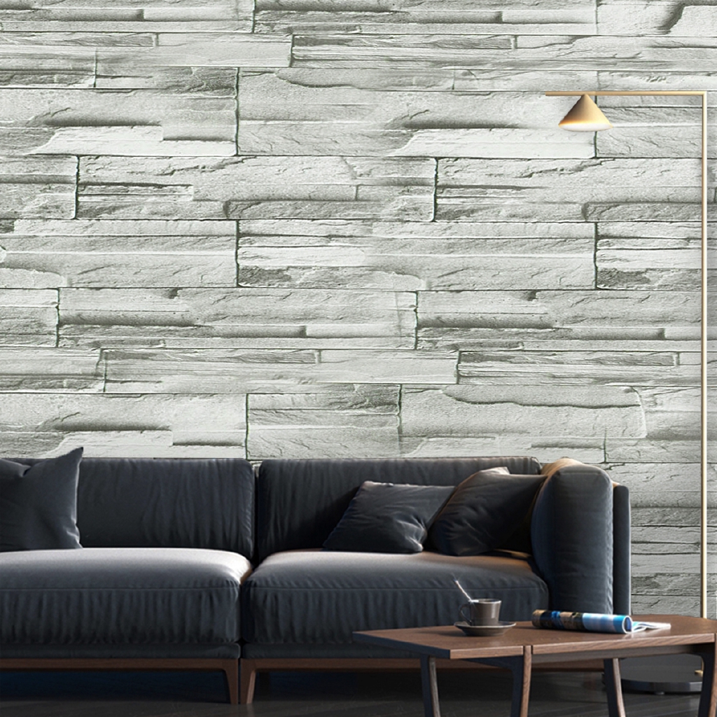 Rustic Self-adhesive 3D Green Brick Wallpaper Living Room | Shopee Singapore