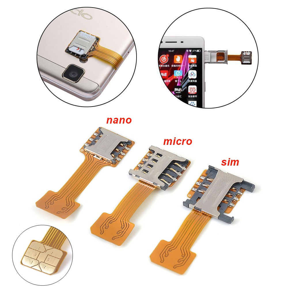 Tf Hybrid Sim Slot Dual Sim Card Adapter Micro Sd Extender Android Phone Hq Shopee Singapore