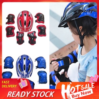 QX_ Kids Children Roller Skates Bike Safety Helmet Knee Elbow Wrist Guard Pad Set #0