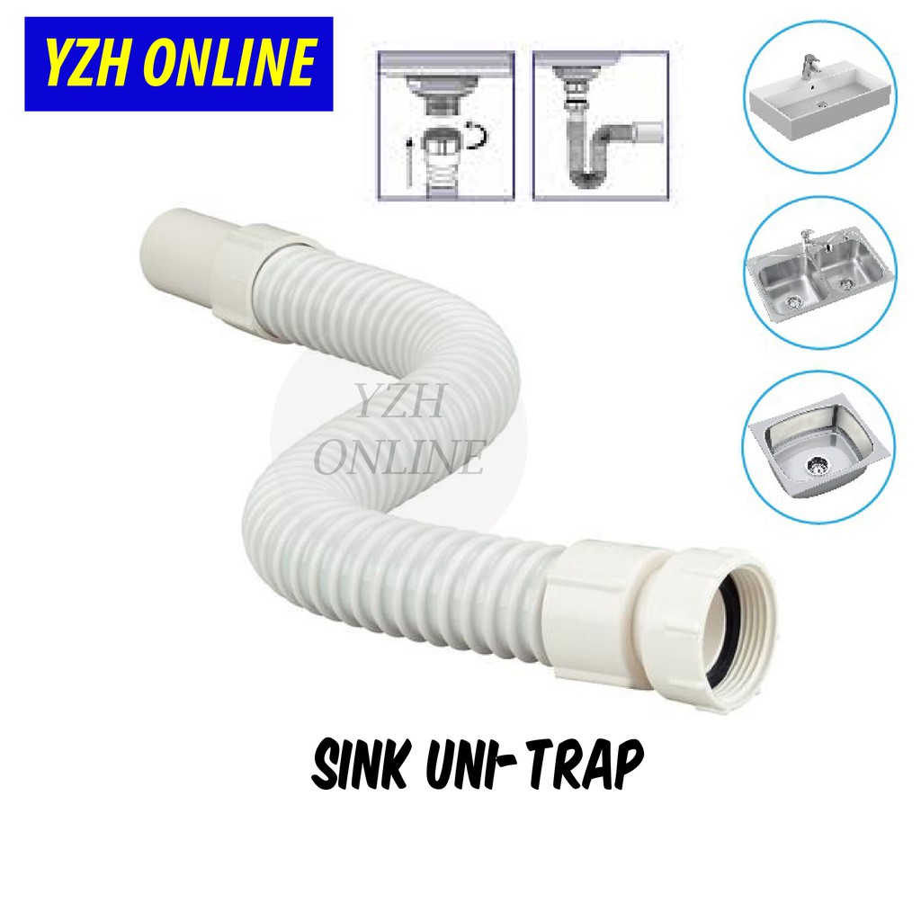 Flexible Waste Pvc Pipe For Plumbing Faucet Basin Kitchen Sink Water Fitting Sink Uni Tray Shopee Singapore