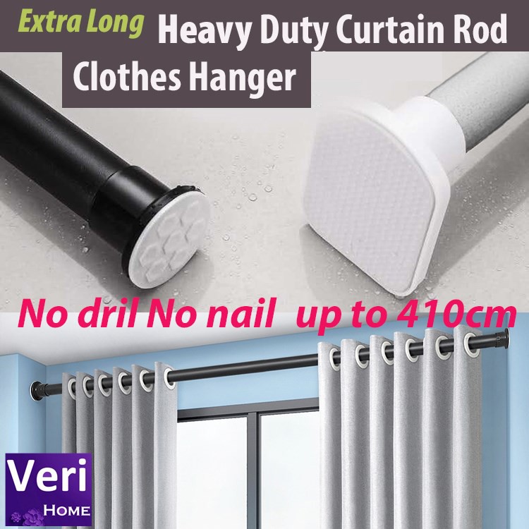Multipurpose Heavy duty Curtain Rod/Hanger/【no drill no nail up to 410