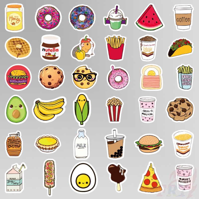 food desserts stickers 40pcs set diy decals stickers for diary scrapbooks shopee singapore
