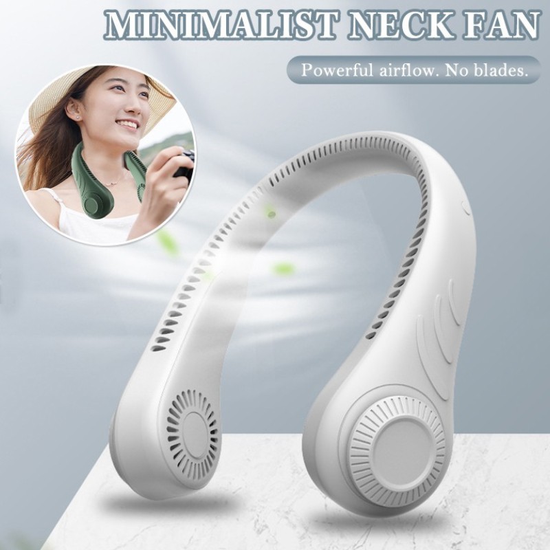 Portable Neck Fan, Hands Free Bladeless Battery Operated Wearable Personal Leafless, Usb
