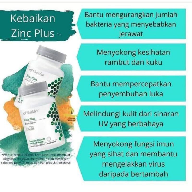 Zinc Plus Shaklee Zinc Supplement 120 Tablets Shopee Singapore