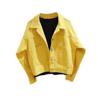 Image of thu nhỏ 2022 Spring Autumn New Style Candy Versatile Small Yellow Denim Jacket Women Short Purple Thin Ladies Top #4