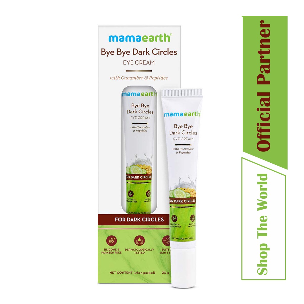 Mamaearth Bye Bye Dark Circles Under Eye Cream with Cucumber & Peptides