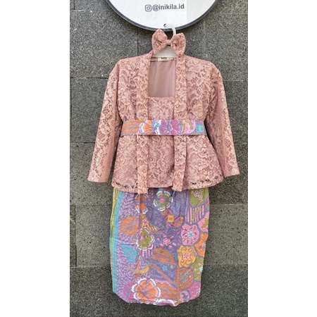Long Sleeve Muslim Children's Brocade Kebaya