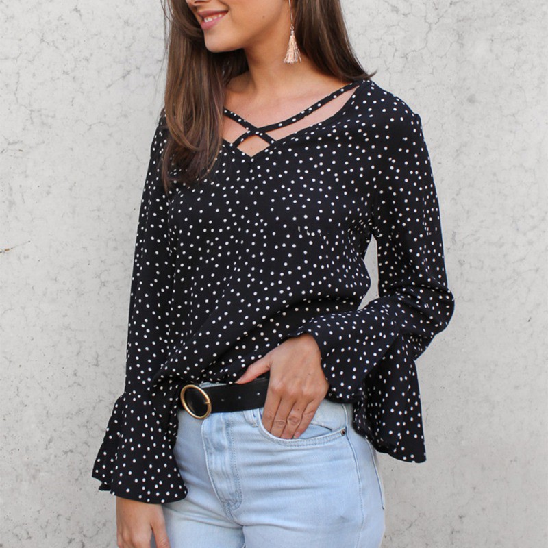 polka dot summer blouse