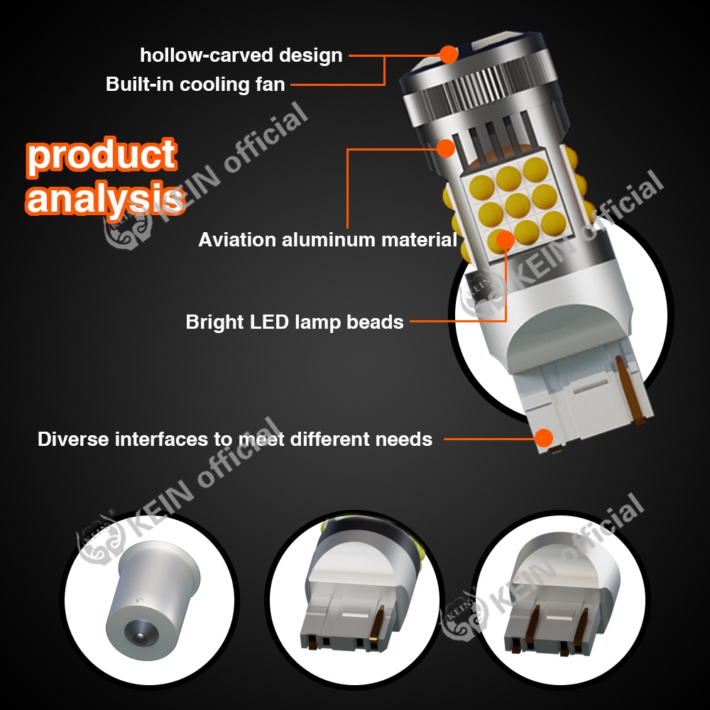 KEIN No Hyper Flashing Flash Blink Turn Signal Light CANBUS 1156 Led 1157 T20 7440 7443 W21W BAY15D LED Bulbs BA15S P21W P21 5W BAU15S Brake Tail Park Motorcycle Stop Reverse Light
