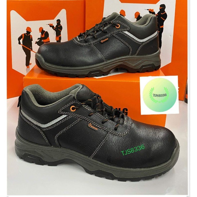 black leather working shoes
