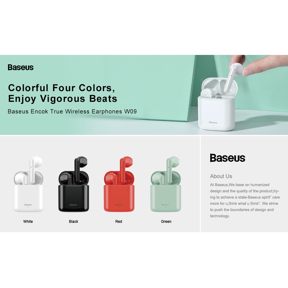 baseus w09 encok true wireless earphones black