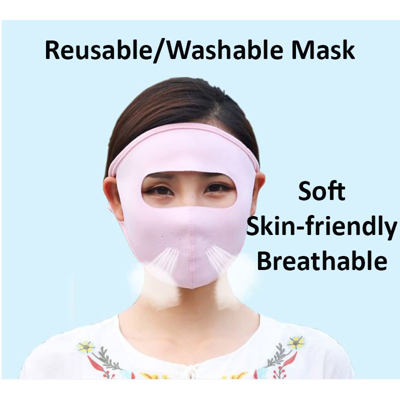 Rewashable Full Face Mask Prevent Sunburn Breathable Shopee Singapore