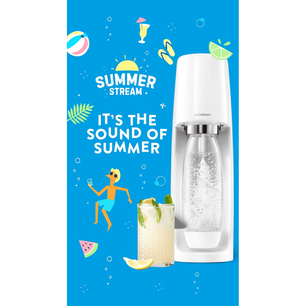 Sodastream Spirit White Sparkling Water Maker Manual Model Soda Water