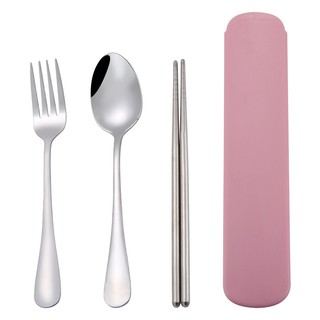 Travel Portable 304 Stainless Steel Tableware Utensil Set Cutlery Set Spoon Chopsticks Fork Set