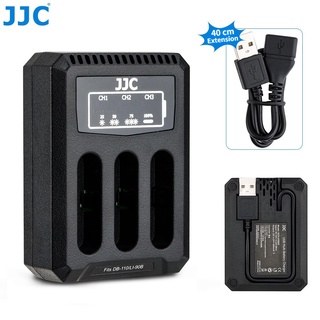 JJC Triple Slots USB Battery Charger for Ricoh DB-110 & Olympus LI-90B Battery, for Ricoh GR3x GR3 G900 WG-6 GR IIIx GR III, Olympus TG-6 TG-5 TG-4 TG-3 TG-2 TG-1 SH-50 iHS
