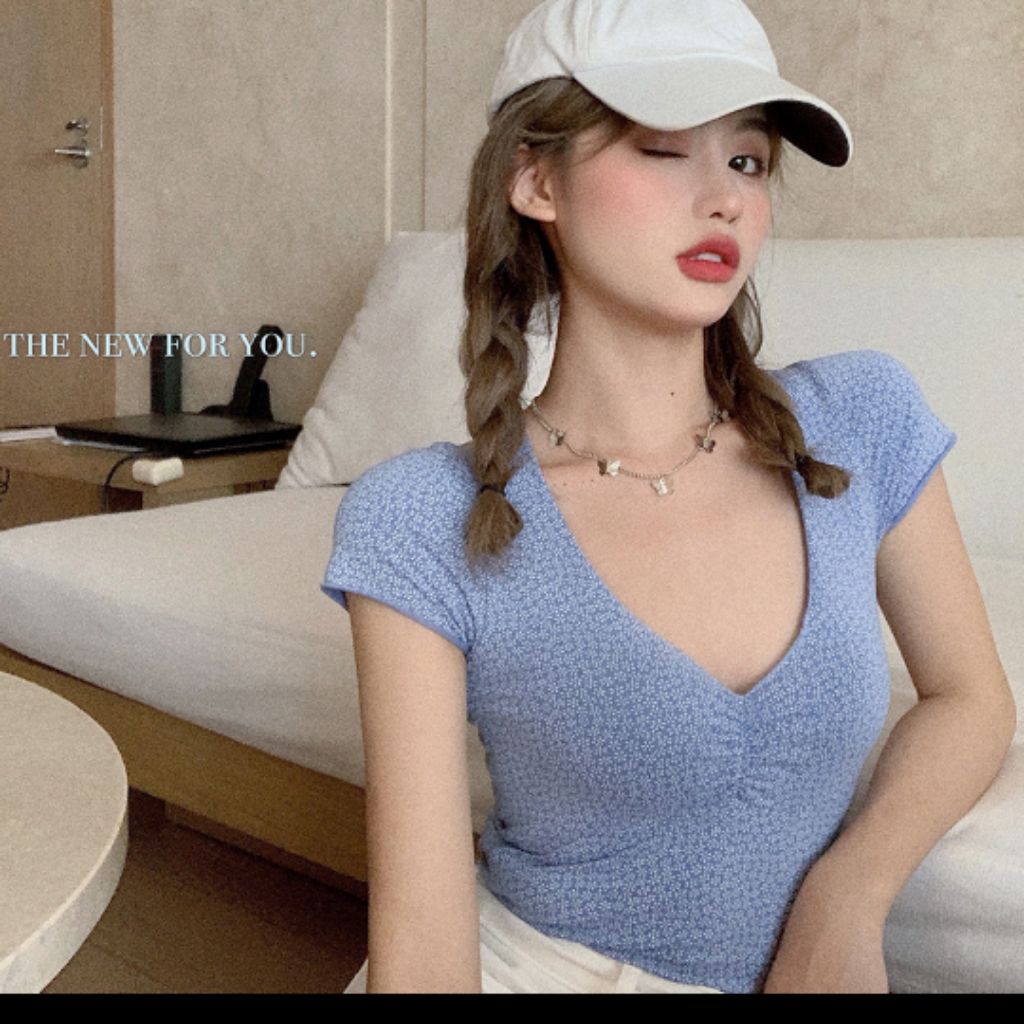 Brandy Melville Blue Gina Top Shopee Singapore