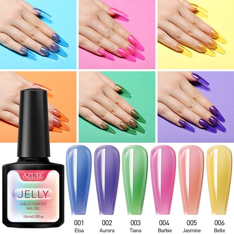 10ml Jelly Nail Gel Pink Purple Soak Off Translucent Neon Uv Gel Nail Polish Shopee Singapore