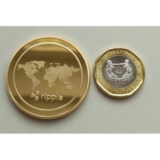 [Singapore Ready Stock] Ripple XRP Gold Coin Collectible 1 Troy Ounce