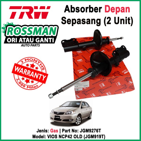 Trw Front Absorber Toyota Vios Ncp42 Old Jgm919t Jgm9276t Gas Shopee Singapore