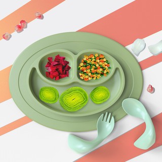 Looktosee Baby Plates Infant Children Tableware Silicone Suction Cup Training To Learn Eat A Spoon Side Dish Bowl Sets Shopee Singapore