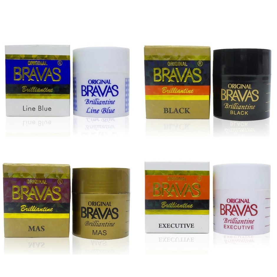 BRAVAS Pomade Brilliantine Hair Oil Line Blue Executive ...