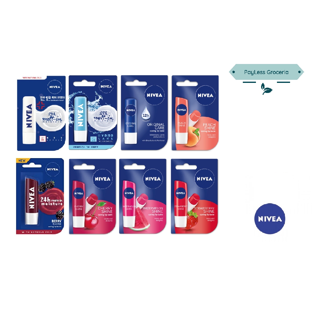 Nivea Caring Lip Balm 4 8g Shopee Singapore