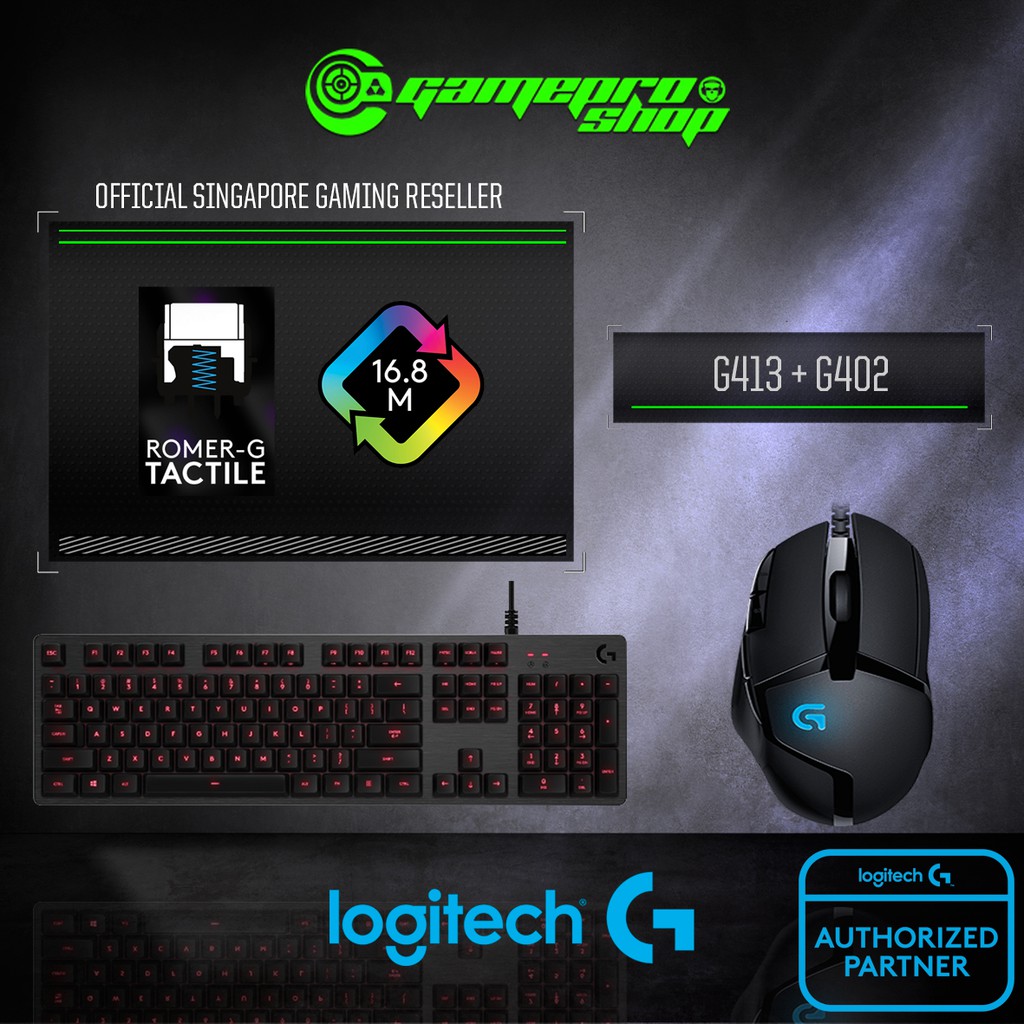 Logitech G413 Carbon Gaming Keyboard Logitech G402 Hyperion Fury Fps Gaming Mouse Bundle Ndp Promo Shopee Singapore