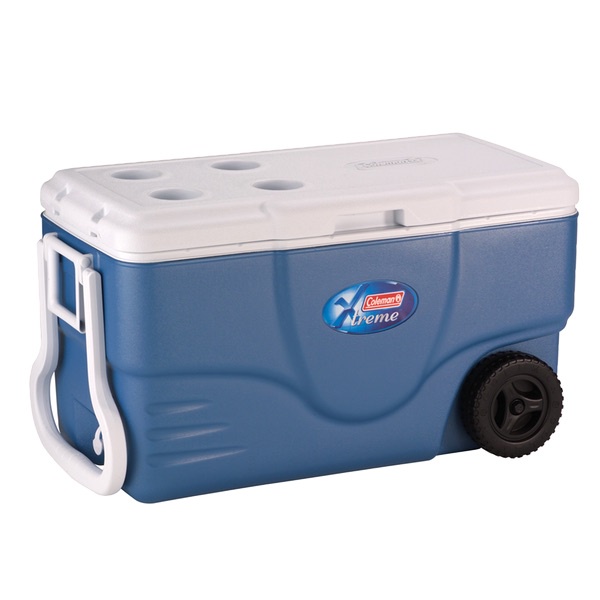 Coleman Xtreme 100QT Wheel Cooler 5 Days Tough Heavy Duty Large Outdoor Hard Cooler Box (Blue